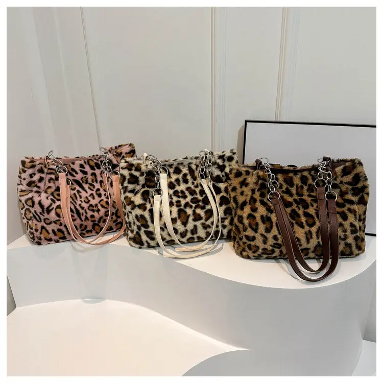Leopard Print Plush Shoulder Bag Women Large Capacity — feature 13