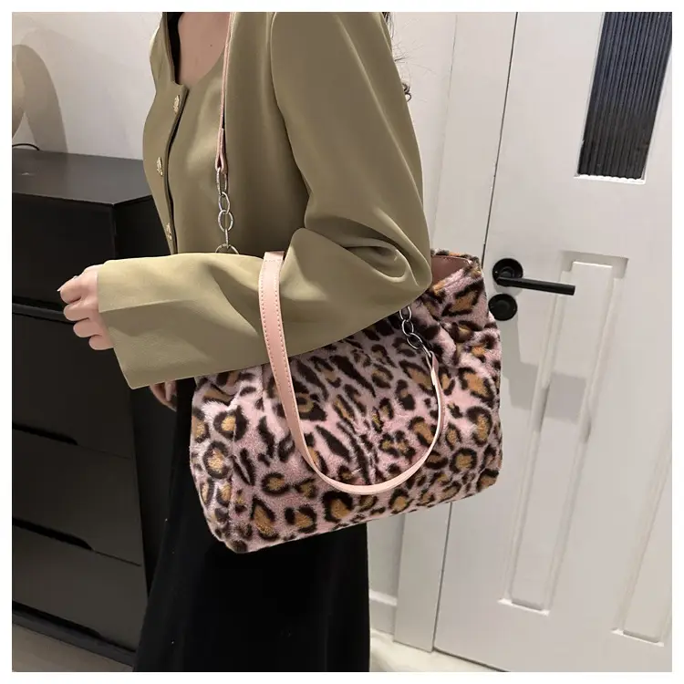 Leopard Print Plush Shoulder Bag Women Large Capacity — feature 25