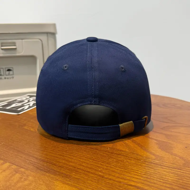 Men's Blue Baseball Cap with Logo Wide Brim