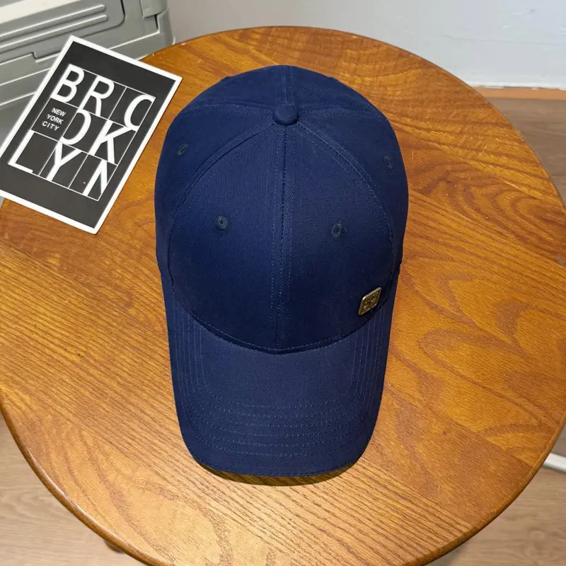 Men's Blue Baseball Cap with Logo Wide Brim