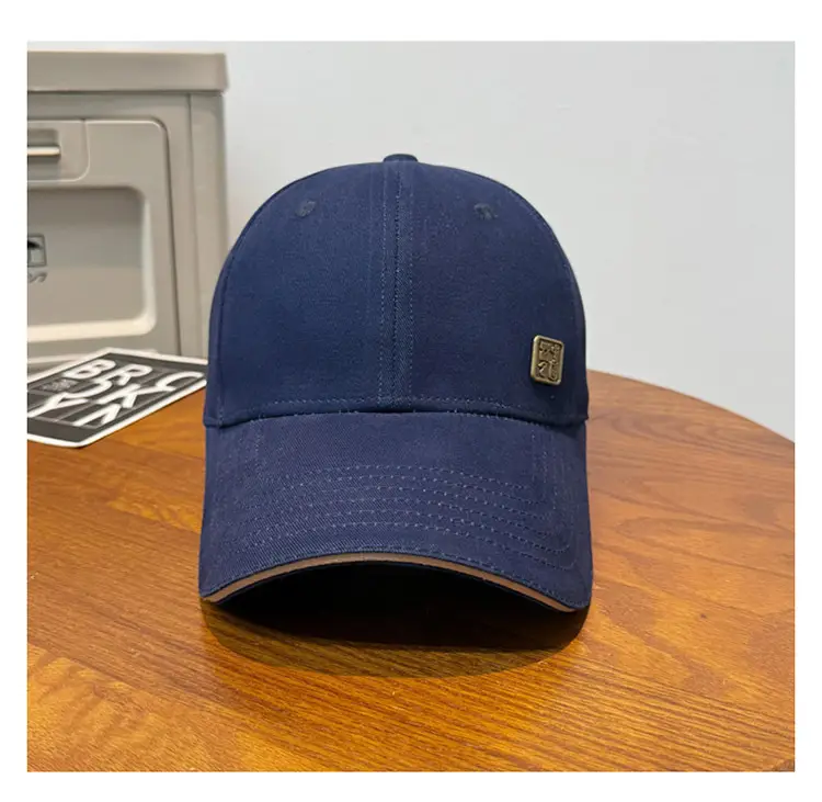 Men's Blue Baseball Cap with Logo Wide Brim — feature 10