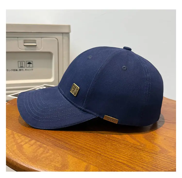Men's Blue Baseball Cap with Logo Wide Brim — feature 11
