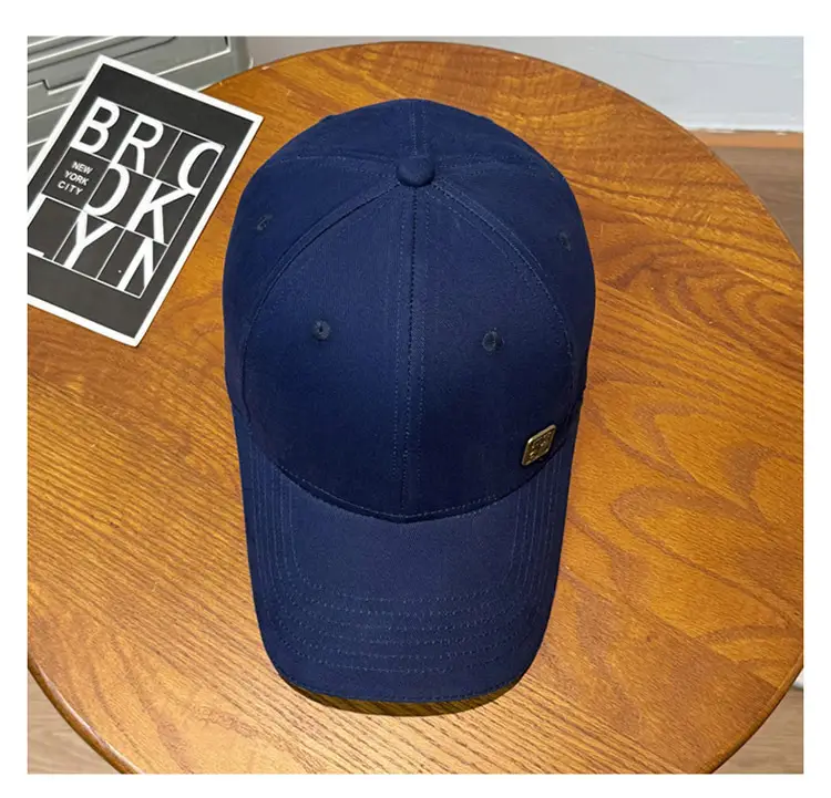 Men's Blue Baseball Cap with Logo Wide Brim — feature 13