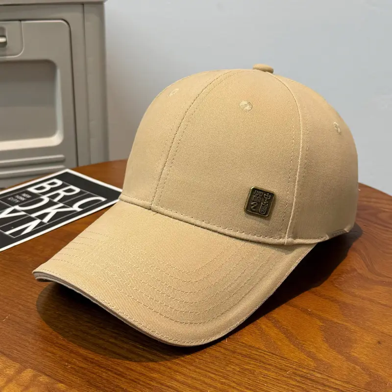 Men's Blue Baseball Cap with Logo Wide Brim