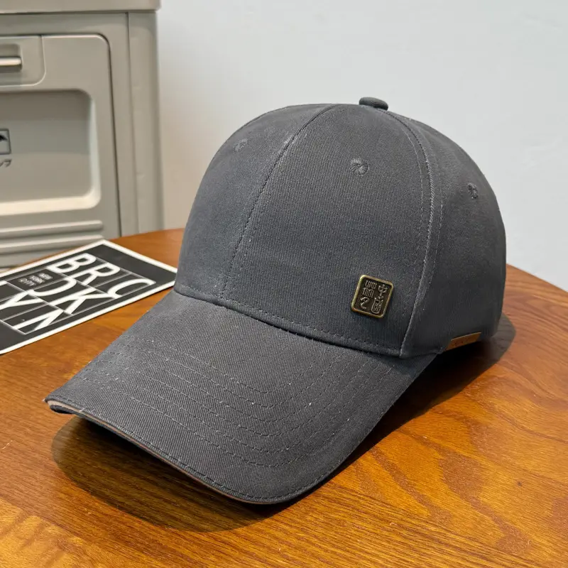 Men's Blue Baseball Cap with Logo Wide Brim