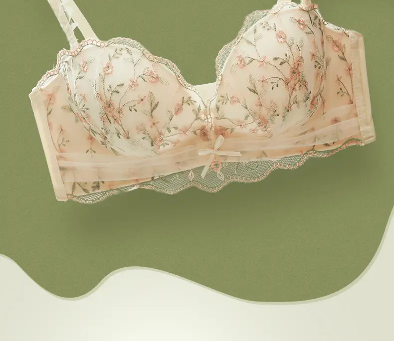 Black Floral Wireless Push Up Bra for Women — feature 2