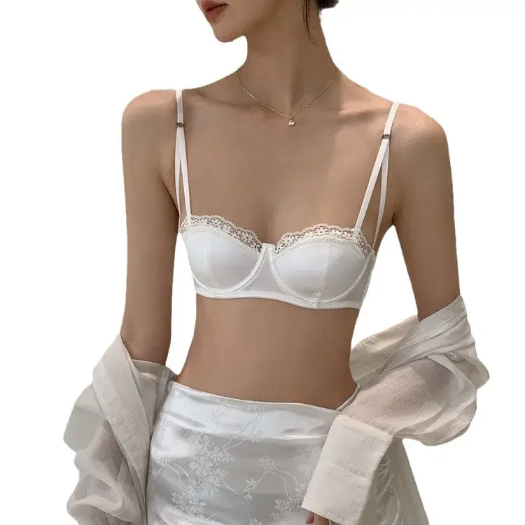 French Lace Push Up Bra Green Small
