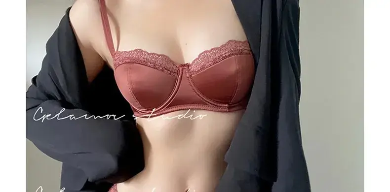 French Lace Push Up Bra Green Small — feature 12
