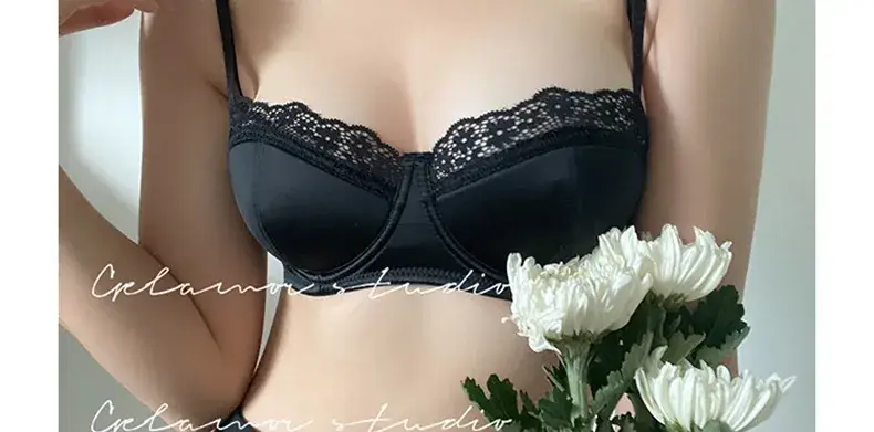 French Lace Push Up Bra Green Small — feature 21