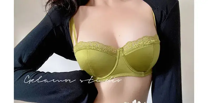 French Lace Push Up Bra Green Small — feature 3