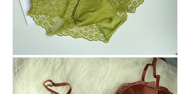 French Lace Push Up Bra Green Small — feature 31