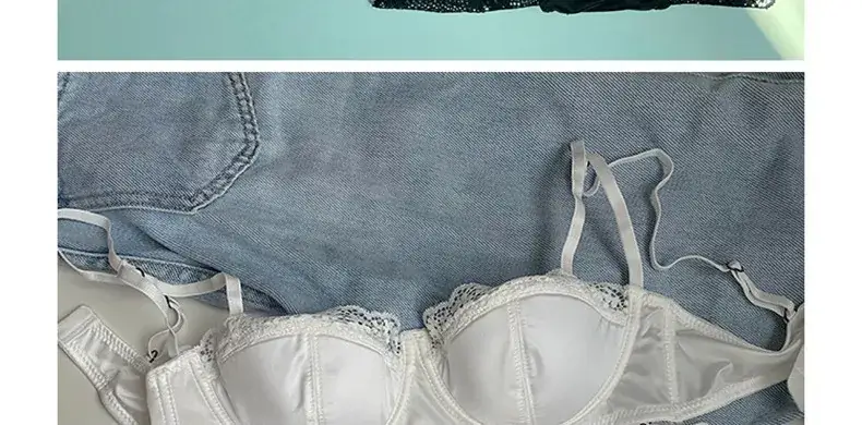 French Lace Push Up Bra Green Small — feature 35