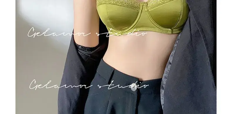 French Lace Push Up Bra Green Small — feature 7