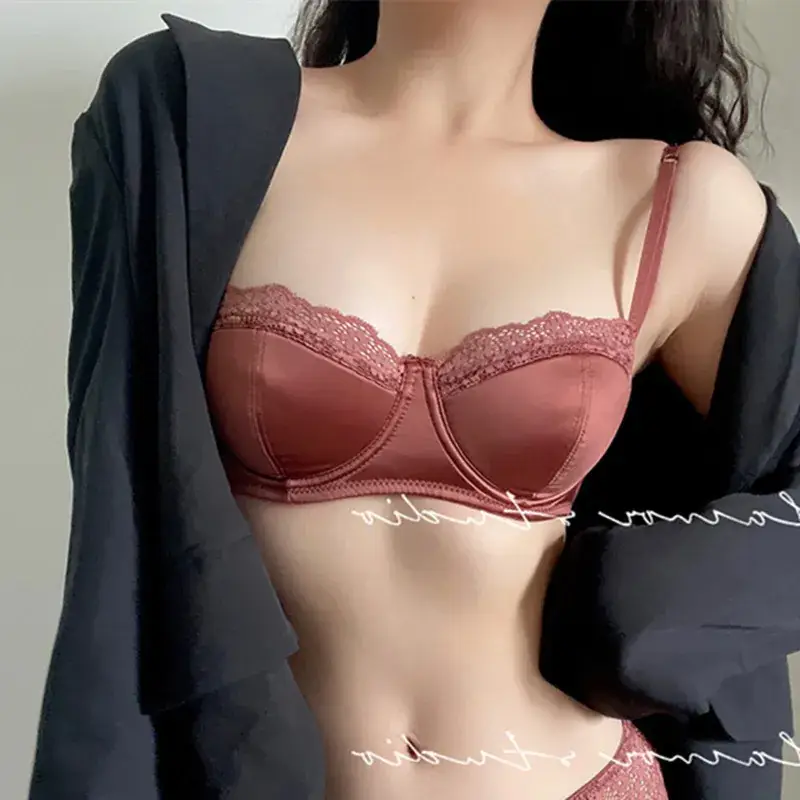 French Lace Push Up Bra Green Small