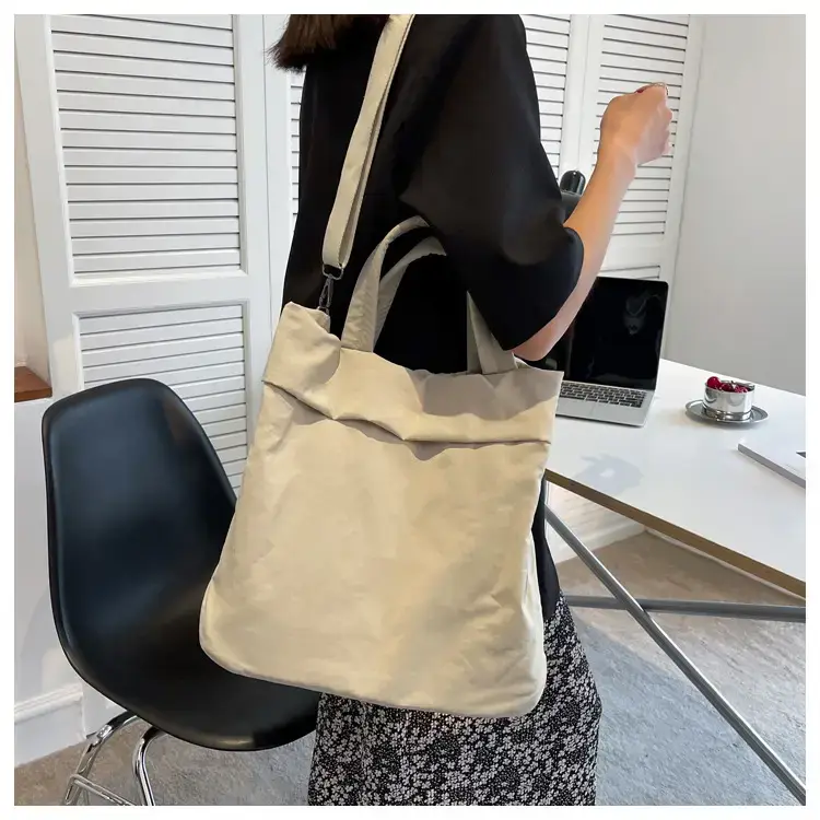 Lulul Women's Ultra-Light Nylon Shoulder Bag Beige — feature 42