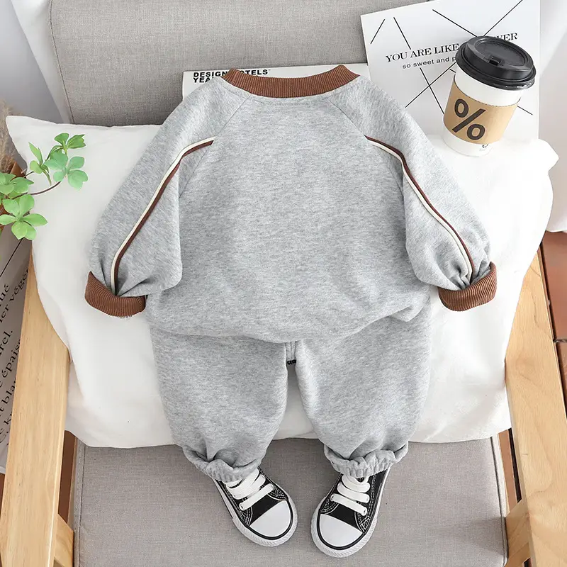 2024 Kids Grey Sweatshirt Set for Boys Spring Autumn - Image 4