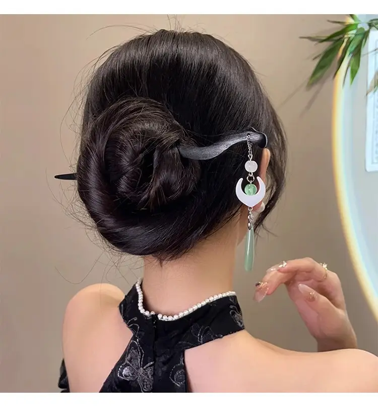 Blue Flower Hairpin with Pearl Drop for Women — feature 44