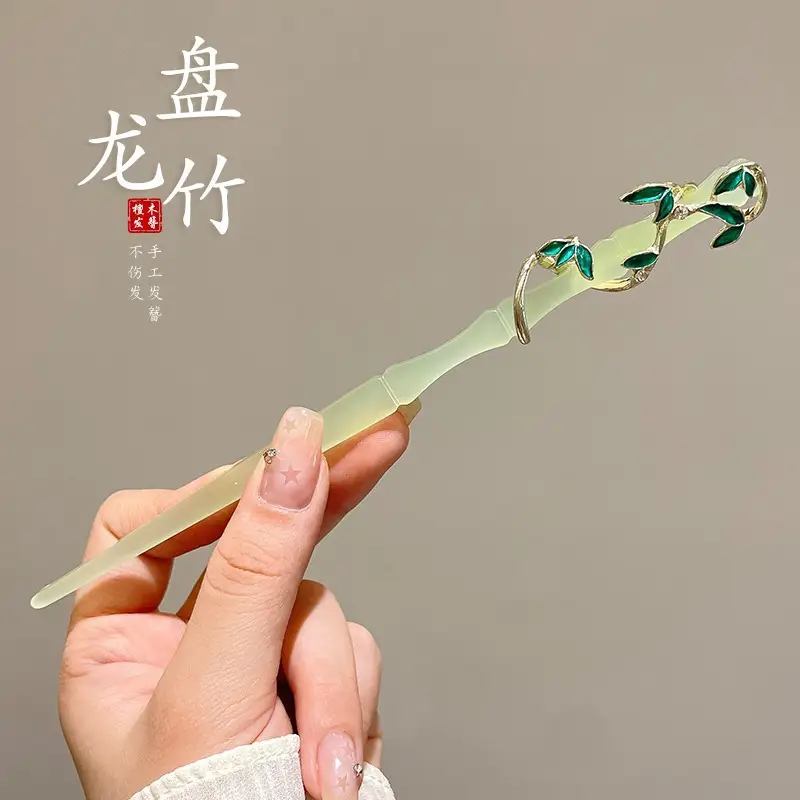 Blue Flower Hairpin with Pearl Drop for Women