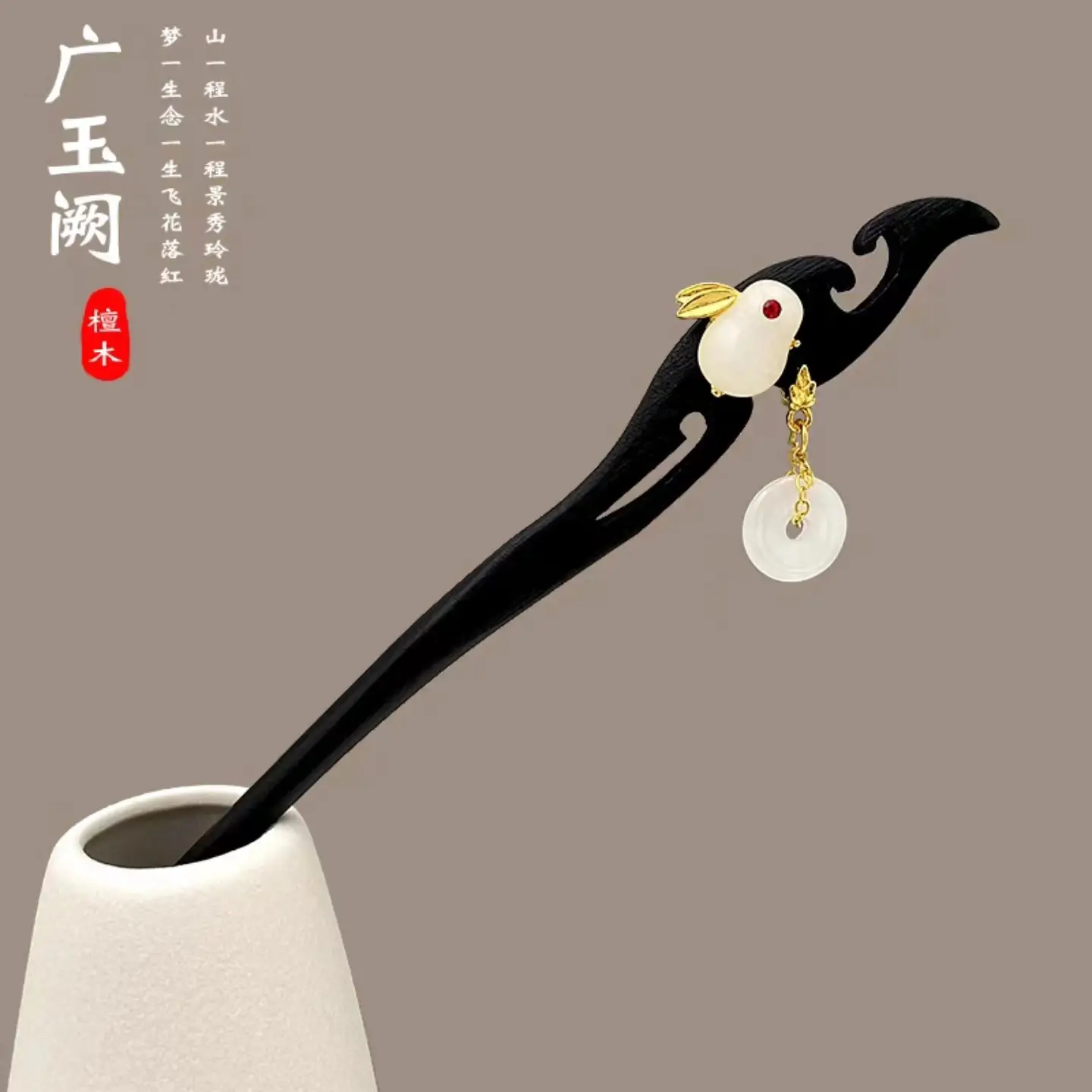 Blue Flower Hairpin with Pearl Drop for Women
