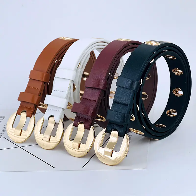 Women's New Punch-Free Metal Belt with Hollow Decorative Design - Image 6