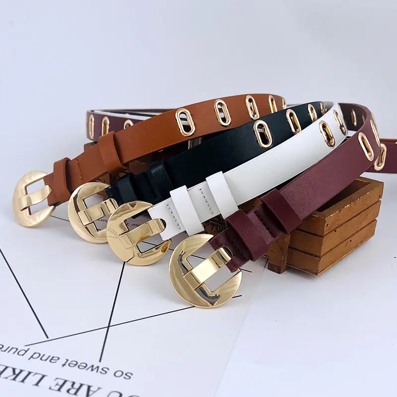 Women's New Punch-Free Metal Belt with Hollow Decorative Design - Image 7