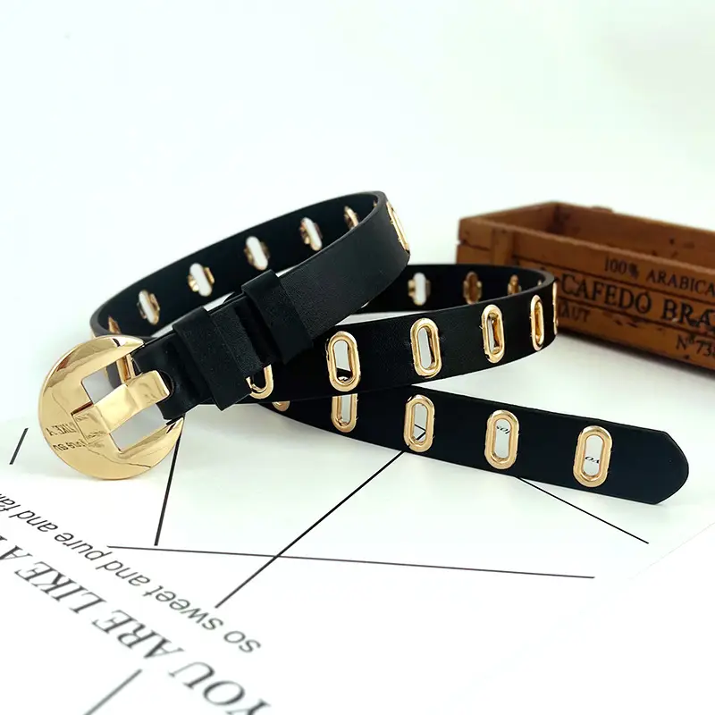 Women's New Punch-Free Metal Belt with Hollow Decorative Design - Image 8