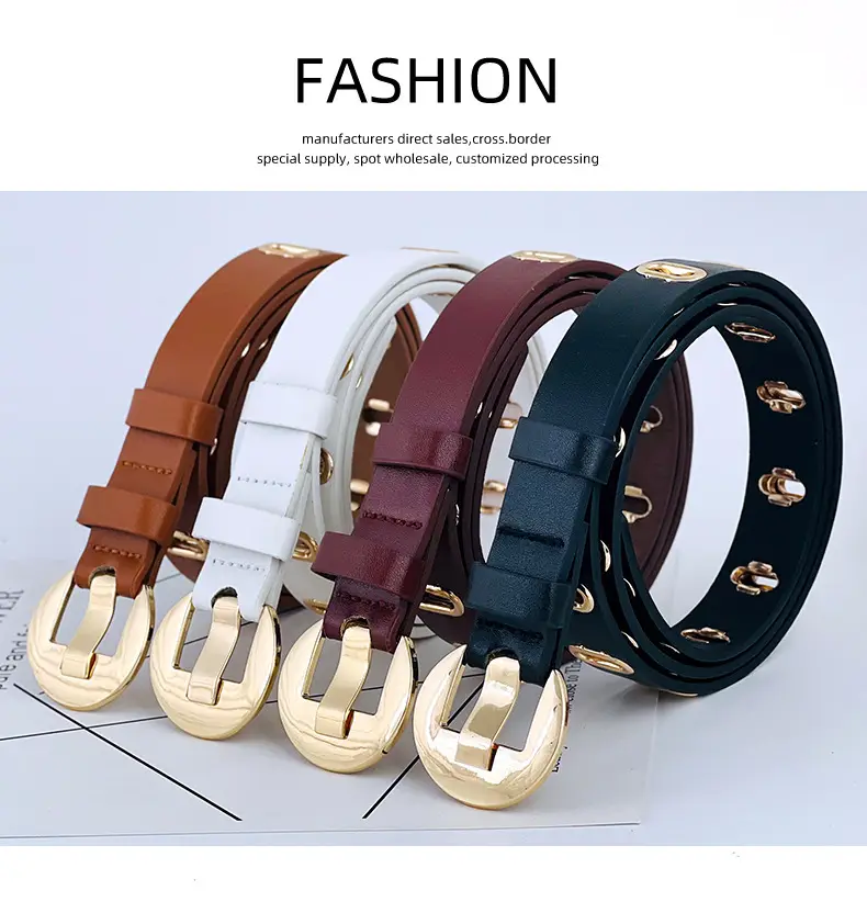 Women's New Punch-Free Metal Belt with Hollow Decorative Design — feature 14