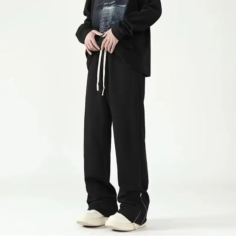 Men's White Loose Sweatpants High Street Casual Pants