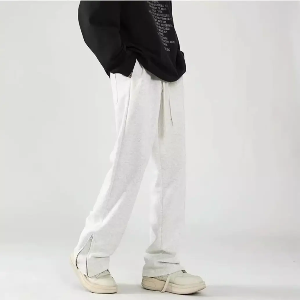 Men's White Loose Sweatpants High Street Casual Pants