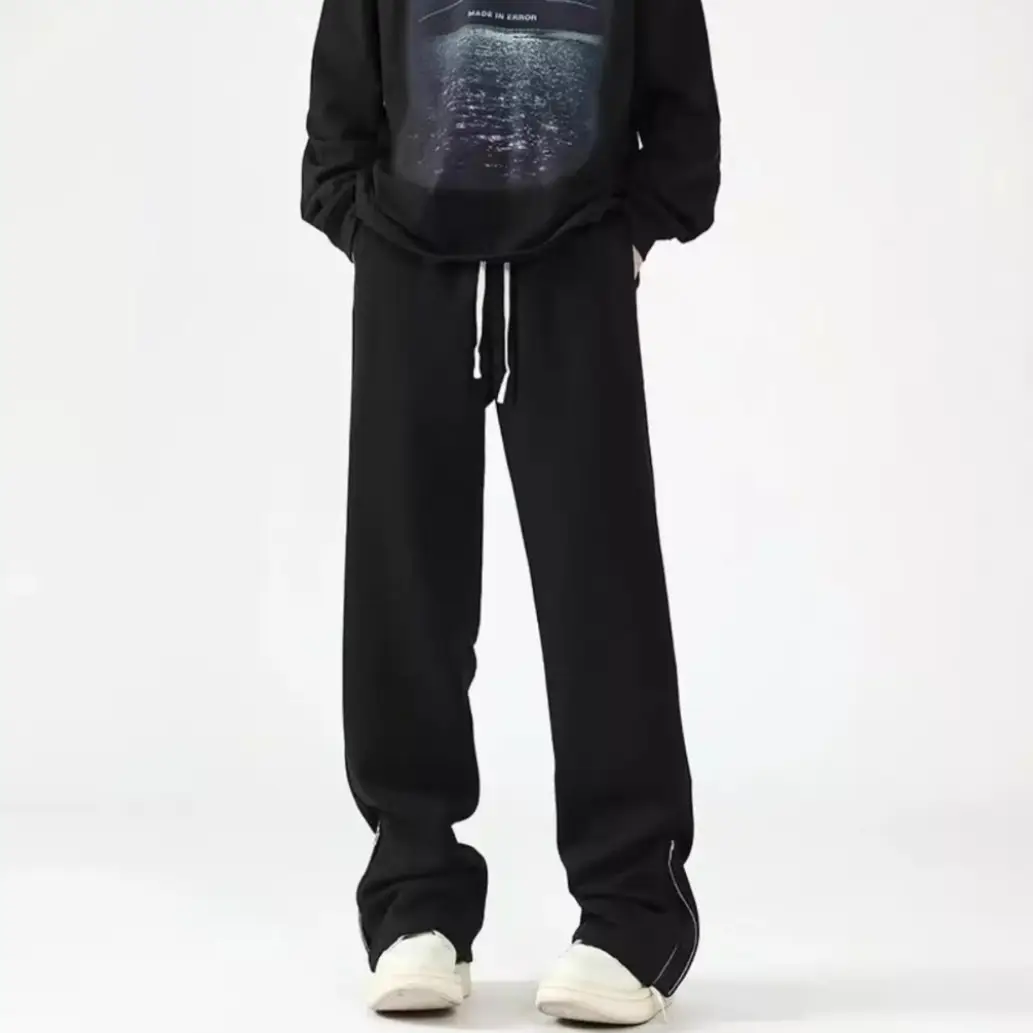 Men's White Loose Sweatpants High Street Casual Pants