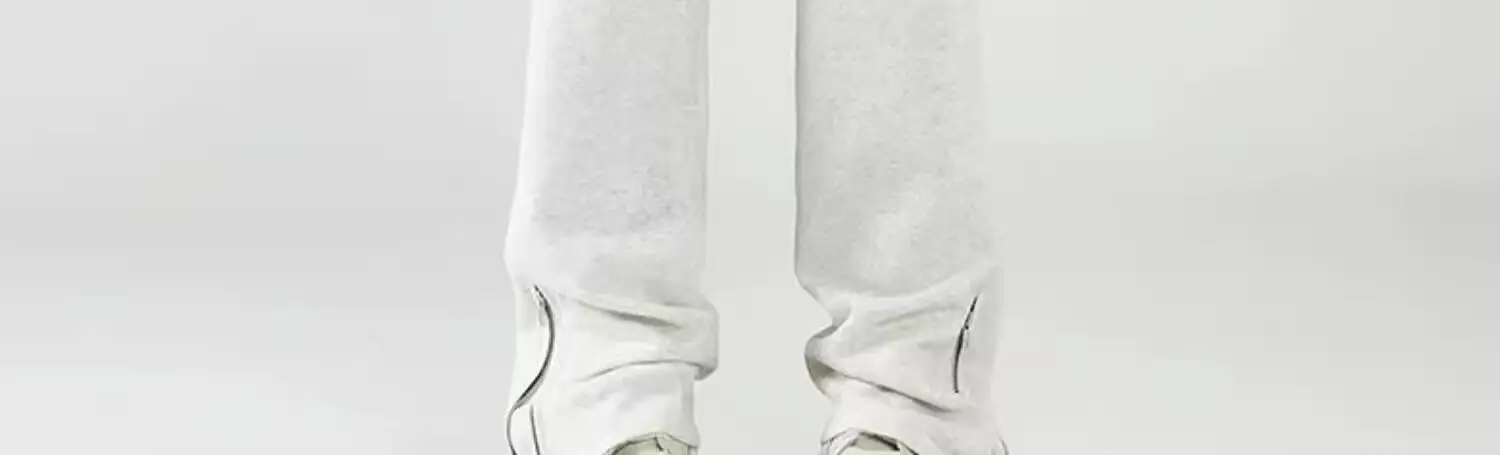 Men's White Loose Sweatpants High Street Casual Pants — feature 5