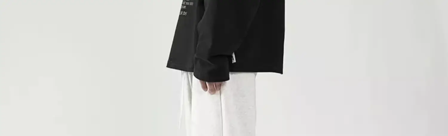 Men's White Loose Sweatpants High Street Casual Pants — feature 9