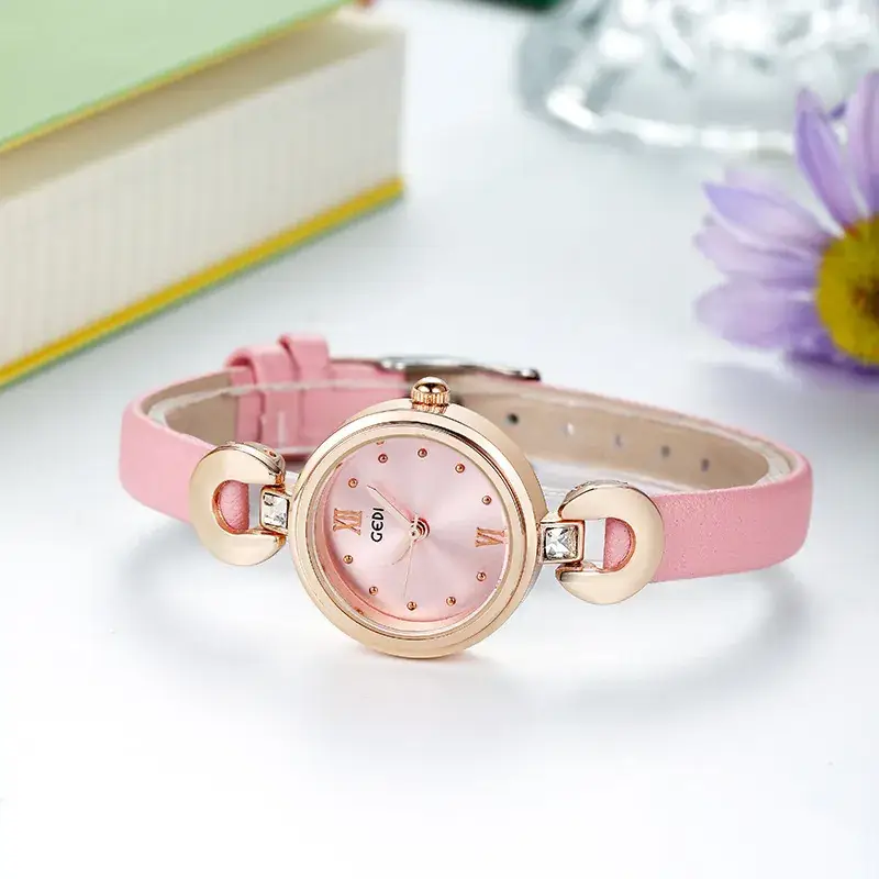 Korean Style Women's Quartz Watch with Rose Gold & White Band - Image 10