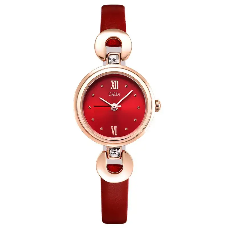 Korean Style Women's Quartz Watch with Rose Gold & White Band - Image 12