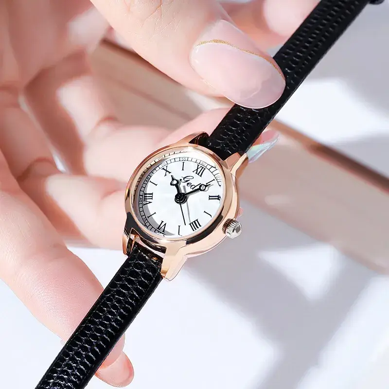 Women's Gedi Retro Watch Black Belt Quartz Waterproof