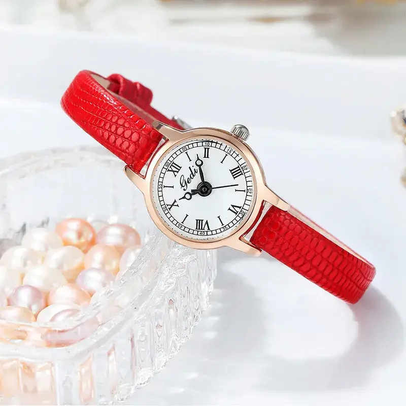 Women's Gedi Retro Watch Black Belt Quartz Waterproof