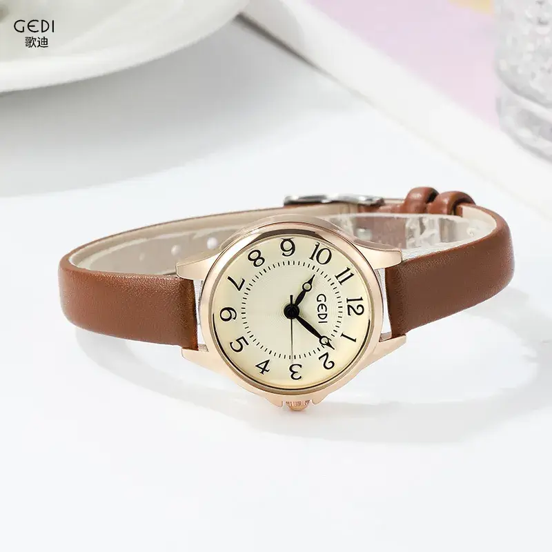 Gedi Pink Leather Belt Watch for Women - Image 6