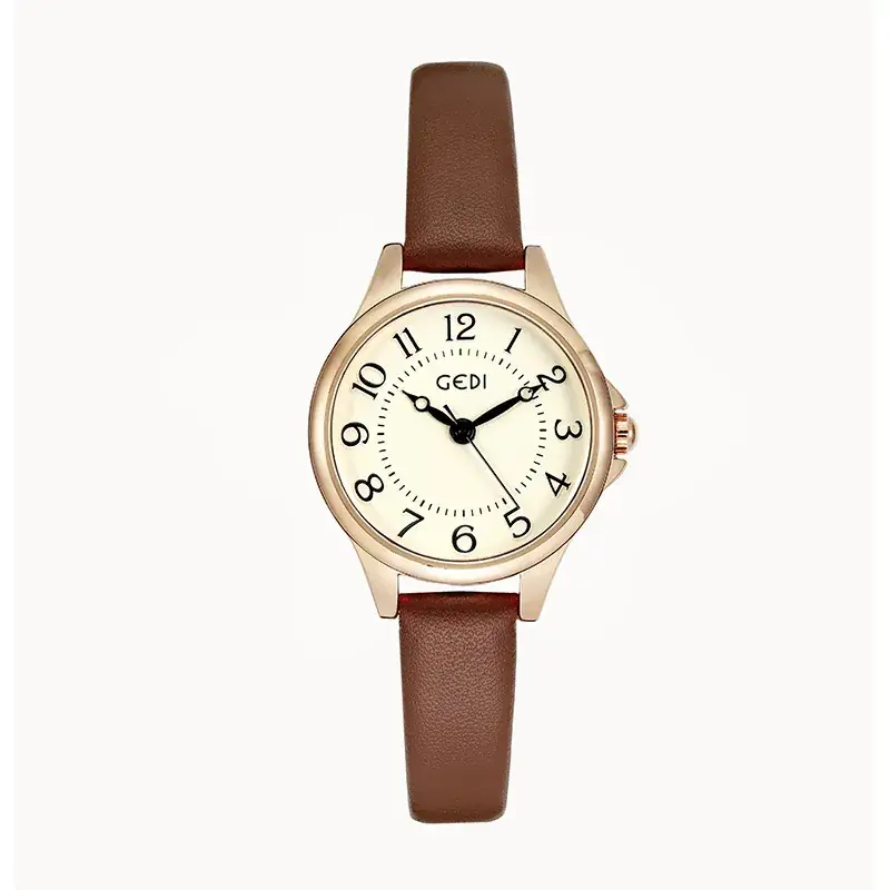 Gedi Pink Leather Belt Watch for Women - Image 9