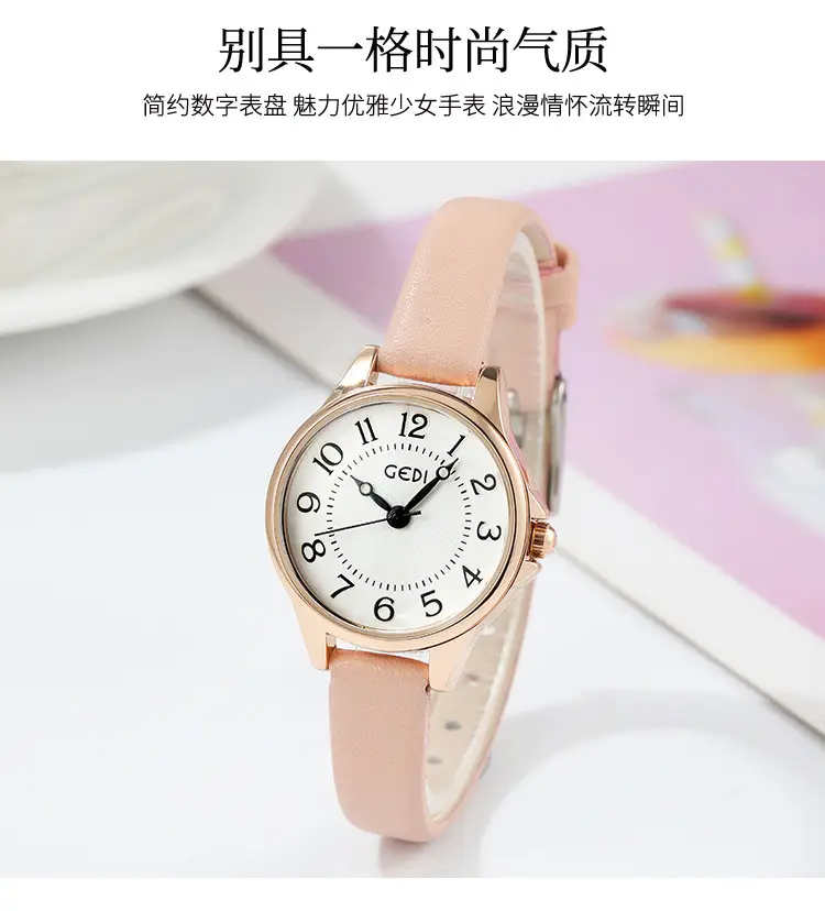 Gedi Pink Leather Belt Watch for Women — feature 13