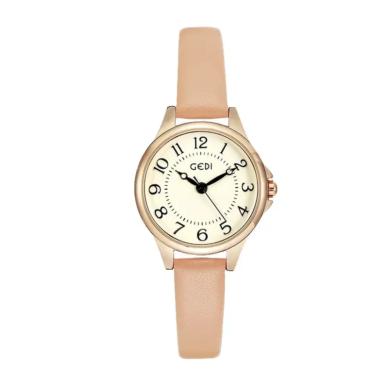 Gedi Pink Leather Belt Watch for Women - Image 3