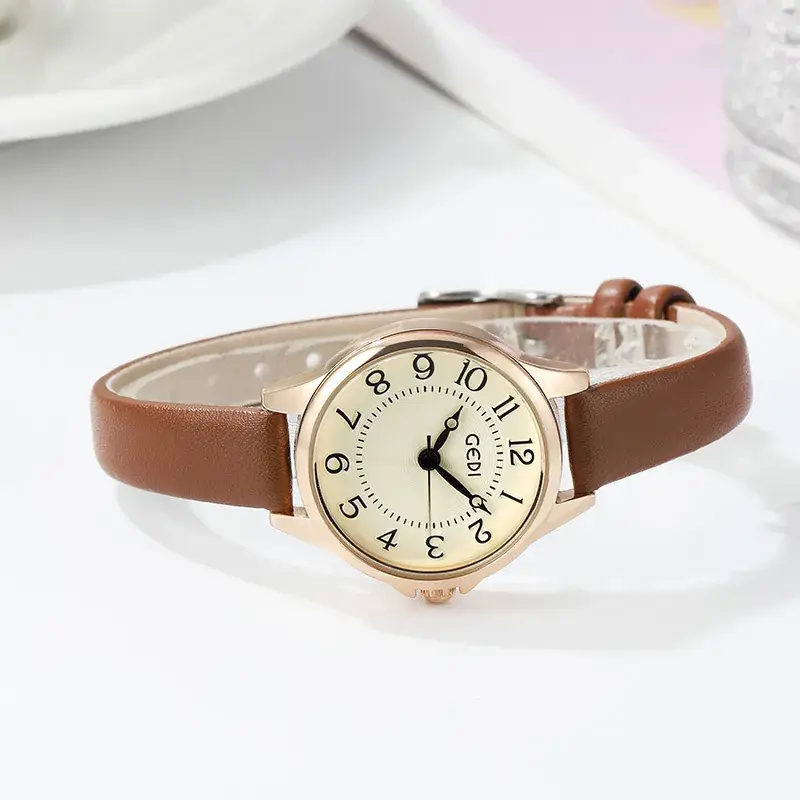Gedi Pink Leather Belt Watch for Women - Image 4