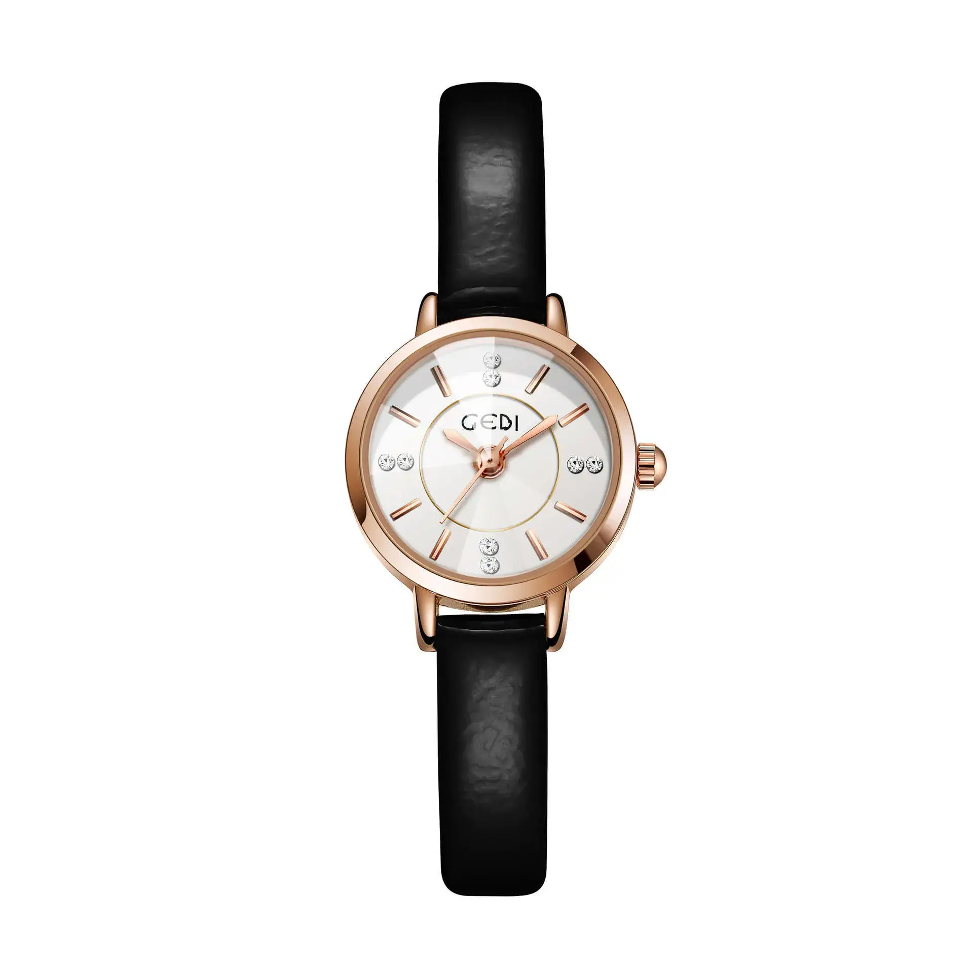 Gedi Korean Style Women's Watch Brown Leather Belt - Image 4