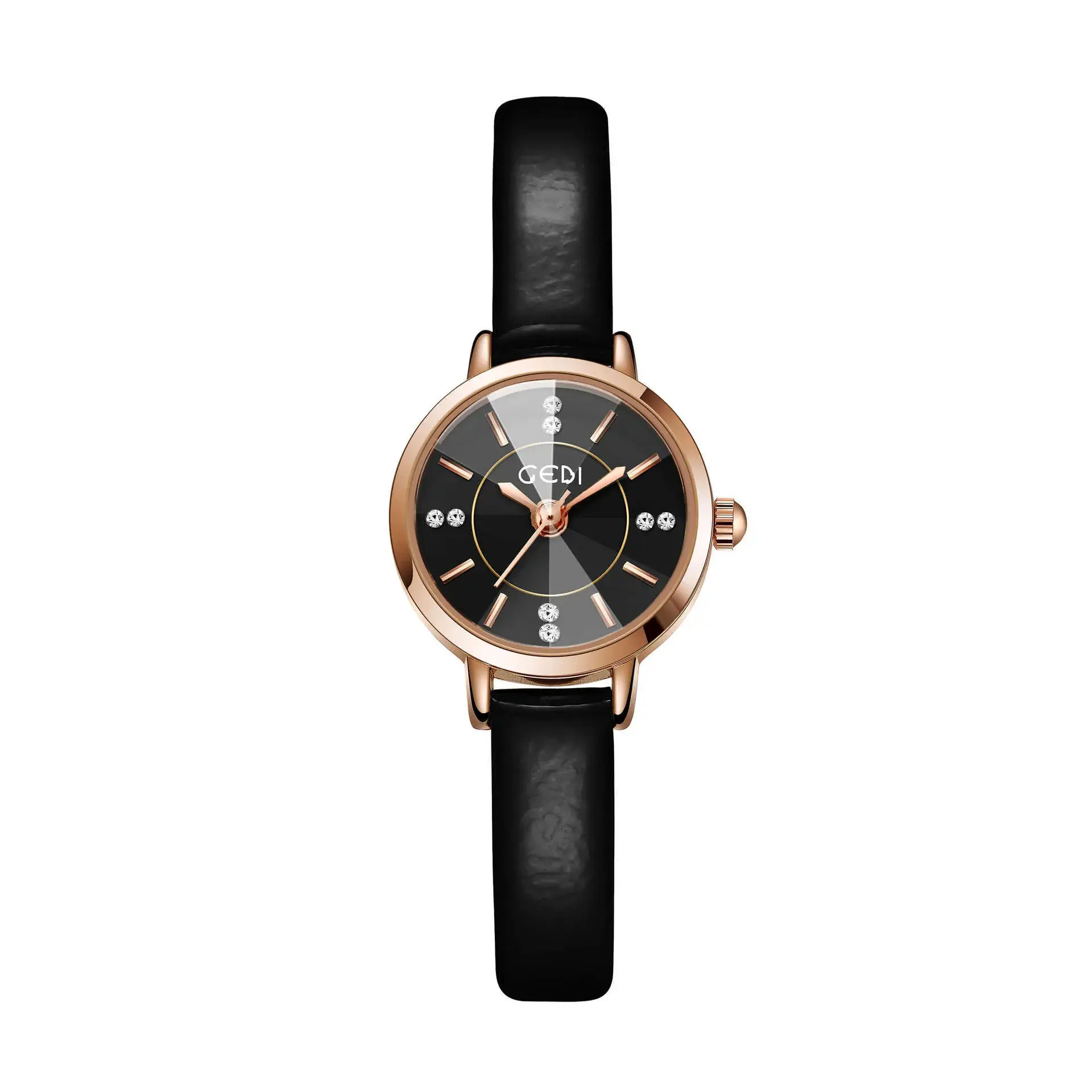 Gedi Korean Style Women's Watch Brown Leather Belt - Image 5