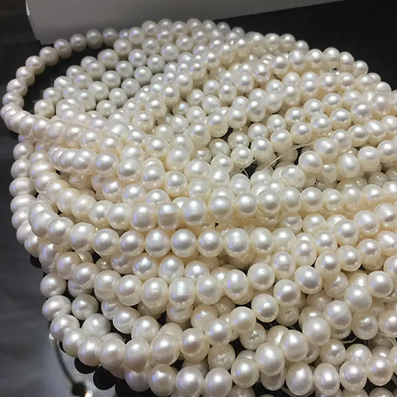 7-8mm Real Pearl Necklace Semi-Finished White