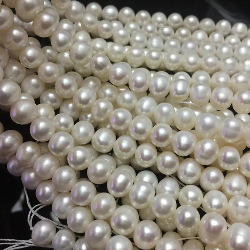 7-8mm Real Pearl Necklace Semi-Finished White