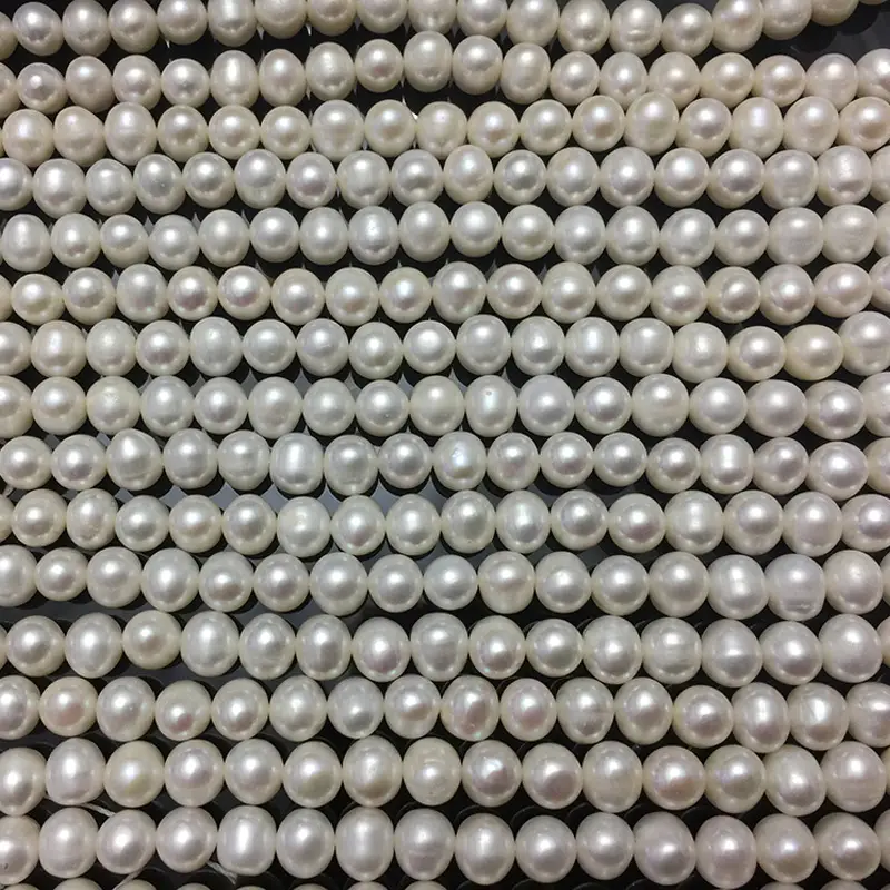 7-8mm Real Pearl Necklace Semi-Finished White