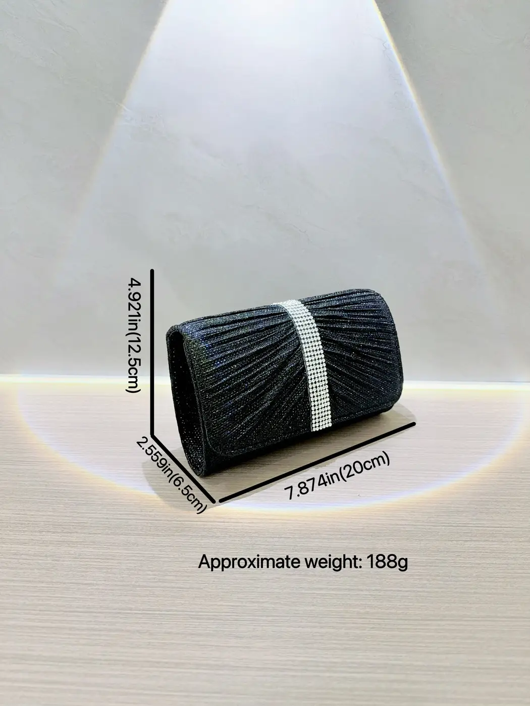 Black Sparkly Crossbody Clutch Bag for Women - Image 7