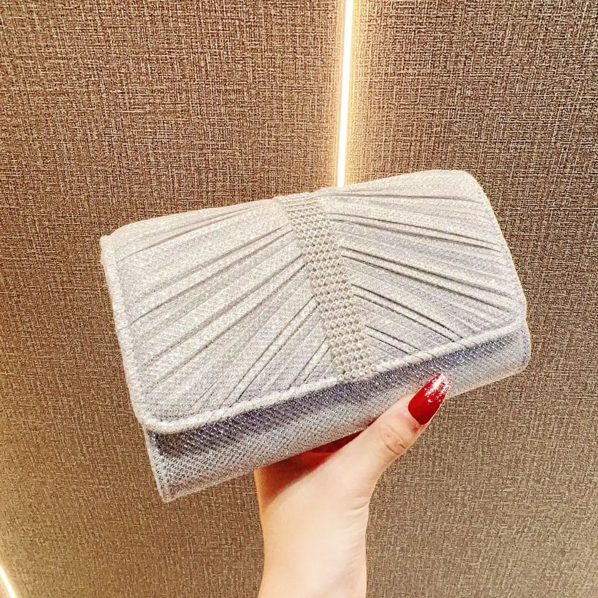 Black Sparkly Crossbody Clutch Bag for Women - Image 2