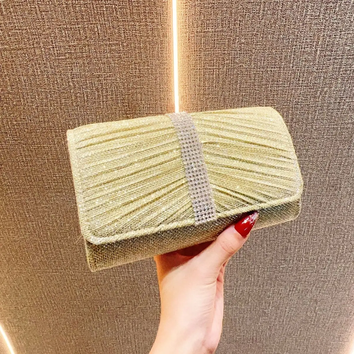 Black Sparkly Crossbody Clutch Bag for Women - Image 3