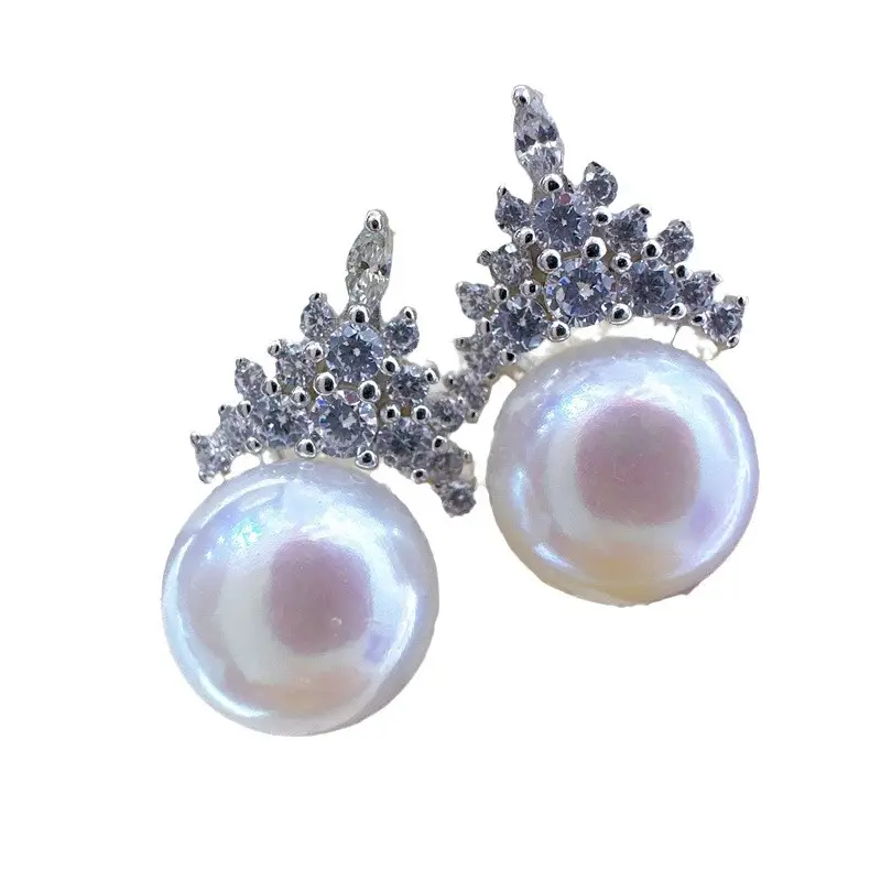 Ice Queen Pearl Earrings Set S925 Silver Luxury Gift - Image 7